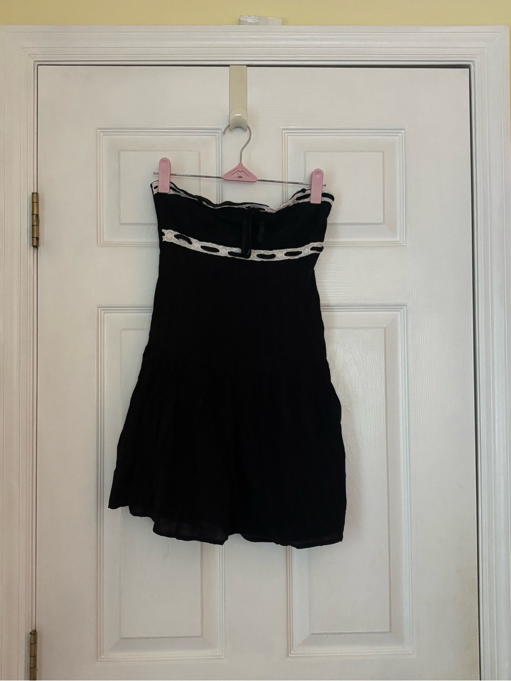 Aeropostale Black Strapless Dress with White Trim